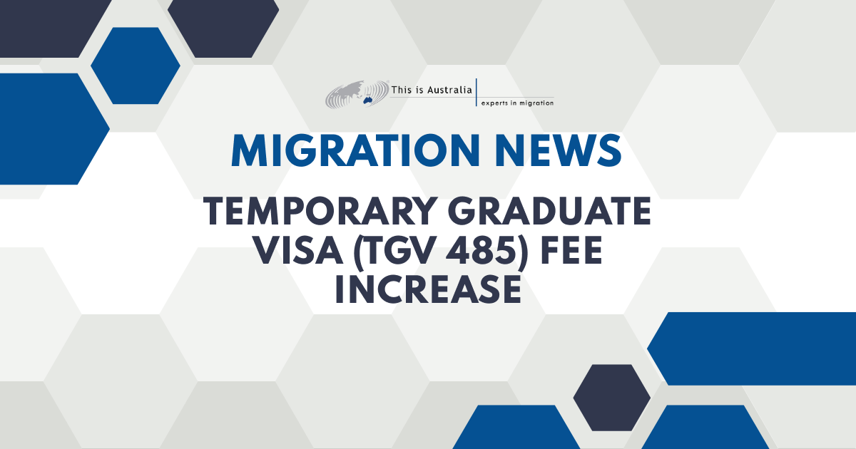 Featured image for “Temporary Graduate Visa (TGV 485) Fee Increase”